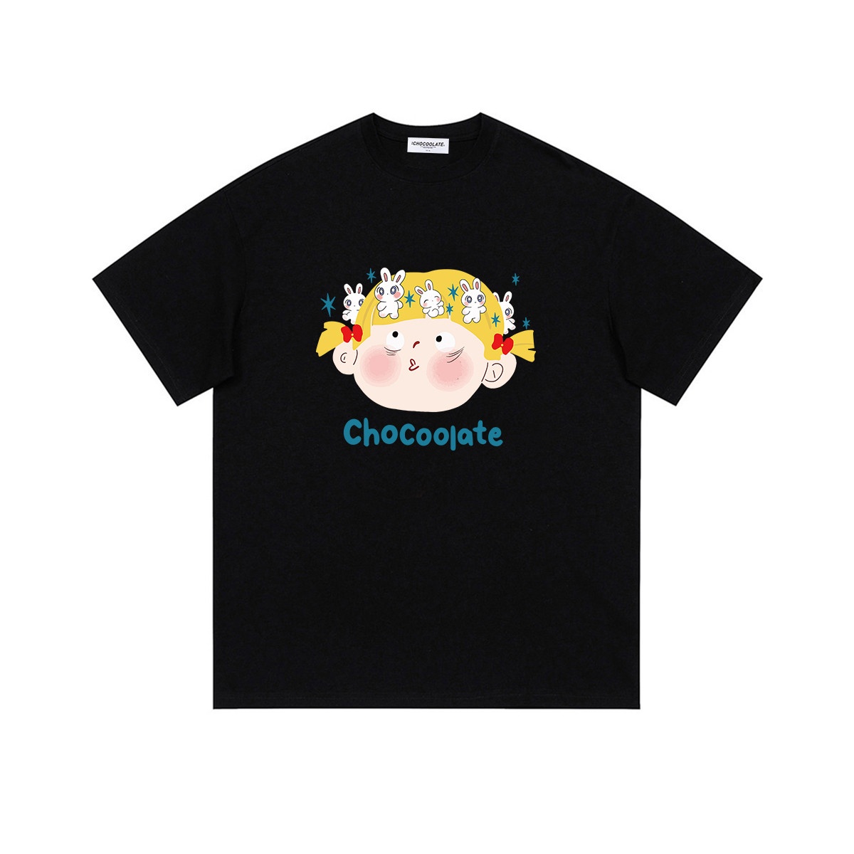 13714778.CHOCOOLATE可爱卡通印花短袖t恤夏季休闲宽松半袖上衣