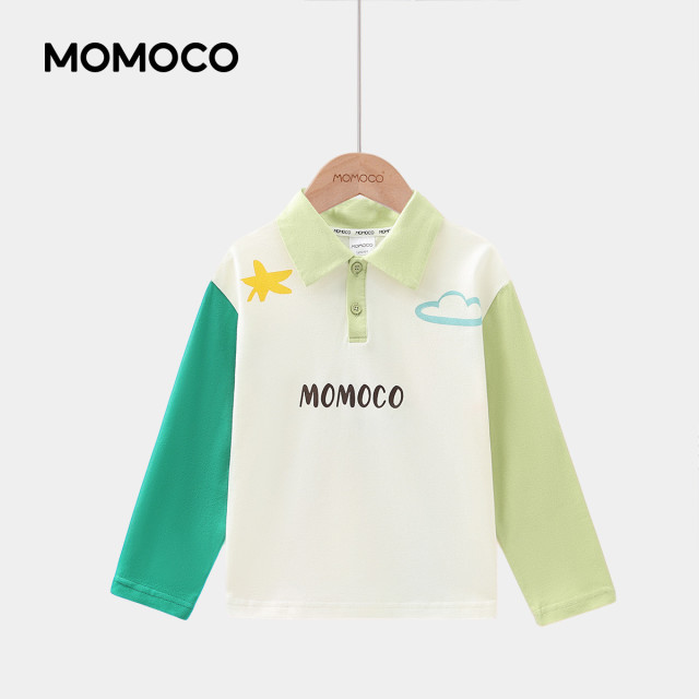 13330902.男童潮流POLO衫2026春季新品儿童撞色拼接卡通印花休闲百搭上衣78130237002