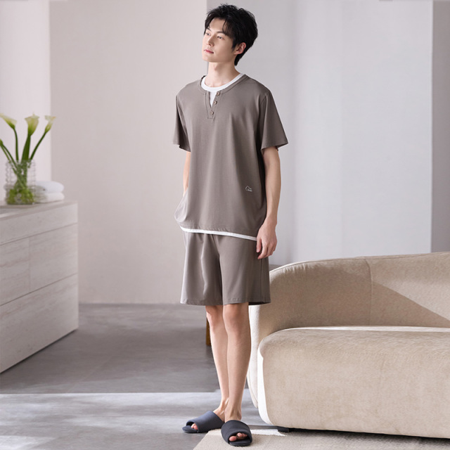 13340214.派邦奴2026新款男士夏季舒适短款简约凉感可外穿家居服fd