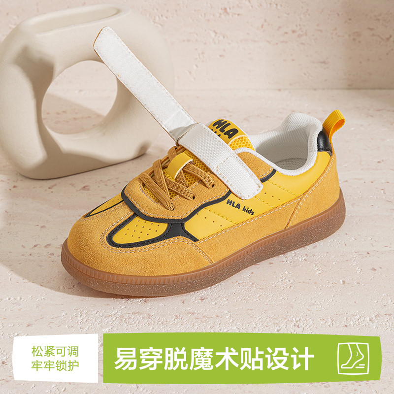 13339627.海澜之家魔术贴童鞋个性休闲透气儿童德训鞋复古街头风板鞋男童女童