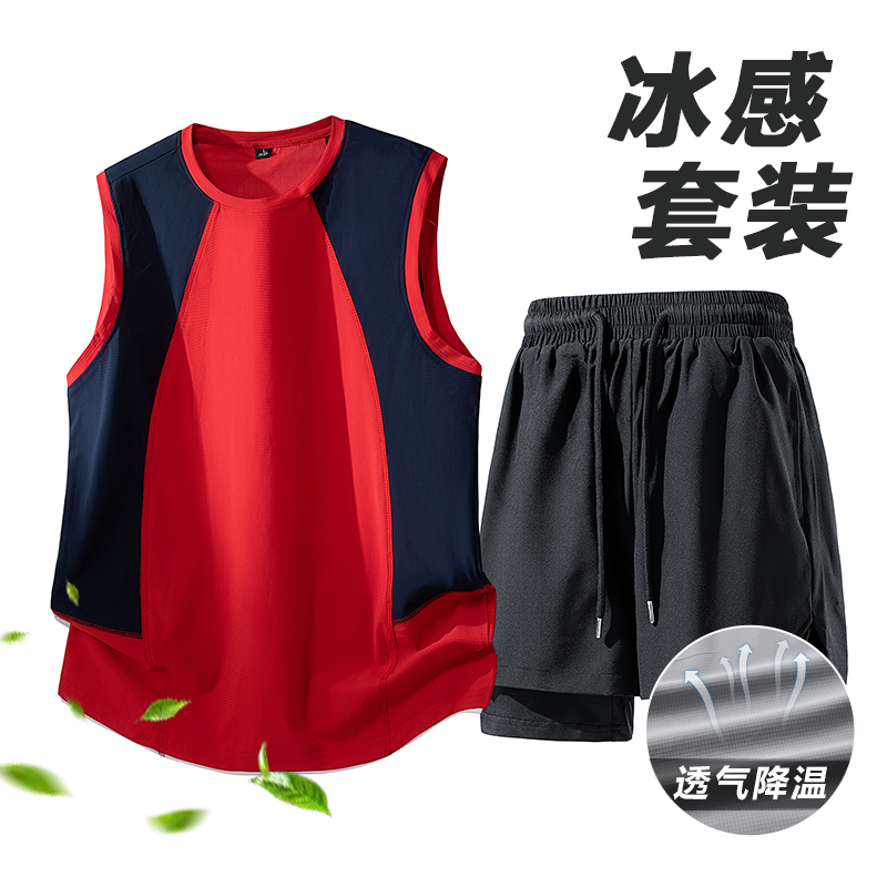 13335618.7-CY夏季新款男式背心休闲潮流运动套装【7-CY男装XJ】