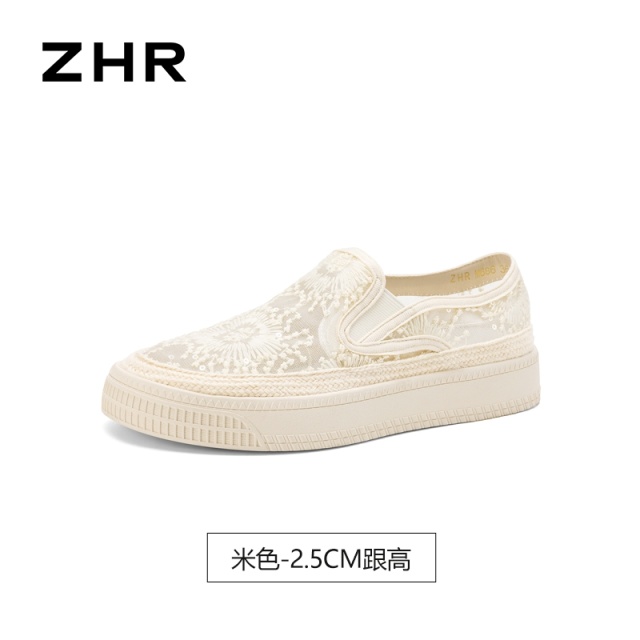 13340015.【ZHR则则】渔夫鞋圆头套脚平底女鞋[网纱+麻绳]