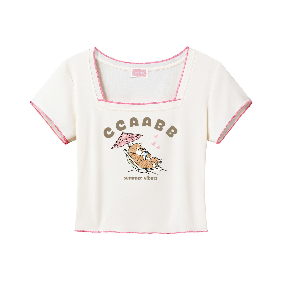 13714698.it ccaabb女装印花短袖t恤夏季甜美小个子百搭上衣