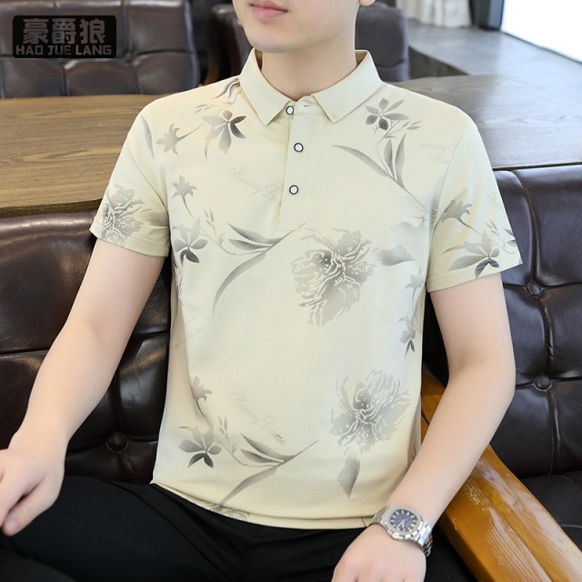 13340741.Polo衫男短袖t恤夏季舒适新款韩版修身潮流休闲男士翻领上衣
