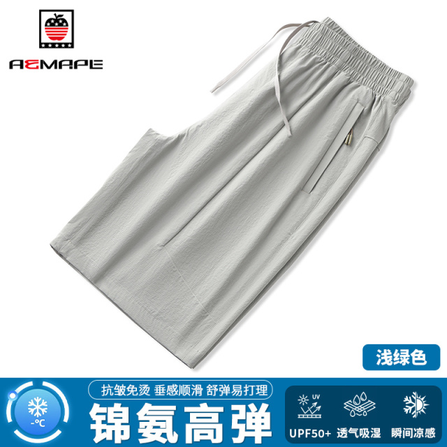 13344466.AEMAPE短裤男夏季冰丝凉感弹力抗皱沙滩短裤男士休闲百搭五分短裤