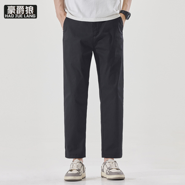 13340752.冰丝男士九分裤夏季新款凉感薄款时尚简约通勤宽松休闲直筒裤