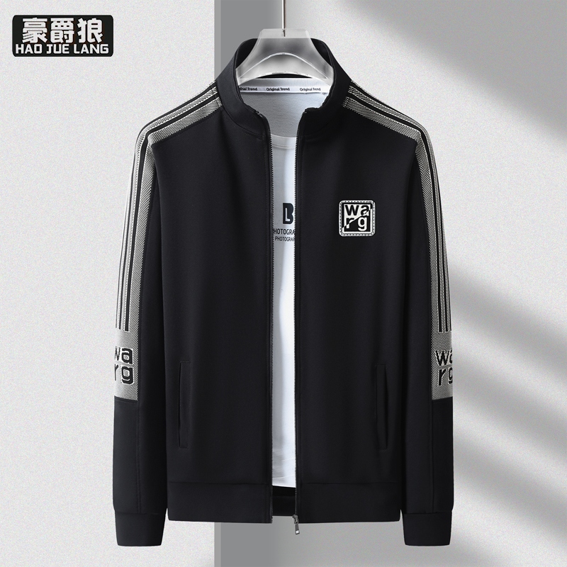 13340720.男士春秋季新款外套舒适休闲运动立领开衫卫衣时尚帅气柔软百搭