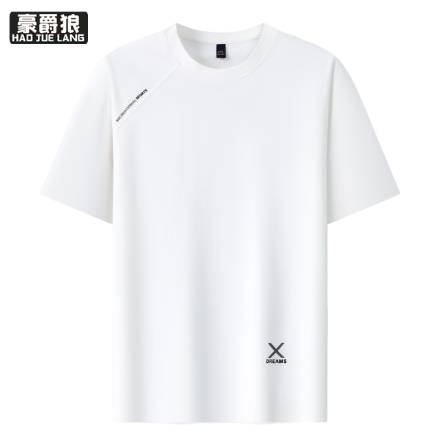 13340728.新款品质男士短袖t恤韩版圆领T修身半袖印花休闲体恤大码打底男装