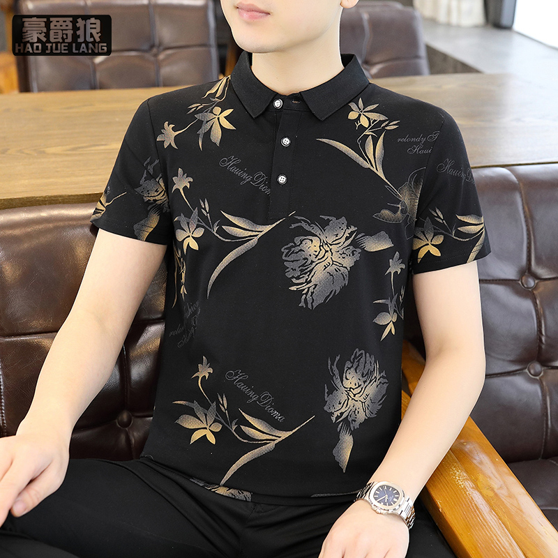 13340741.Polo衫男短袖t恤夏季舒适新款韩版修身潮流休闲男士翻领上衣