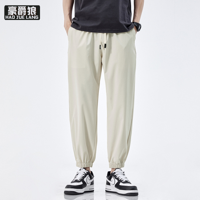 13340685.冰丝裤男夏季薄款宽松束脚九分裤速干空调裤运动防晒休闲长裤