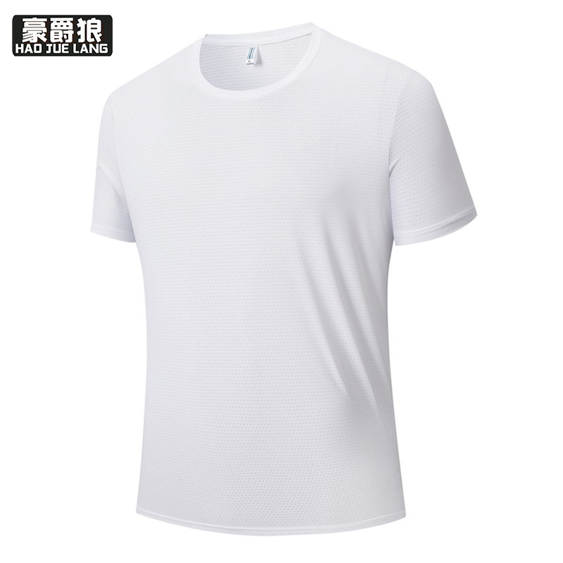 13340714.速干透气情侣款圆领短袖t恤男士户外训练跑步女半袖上衣新款