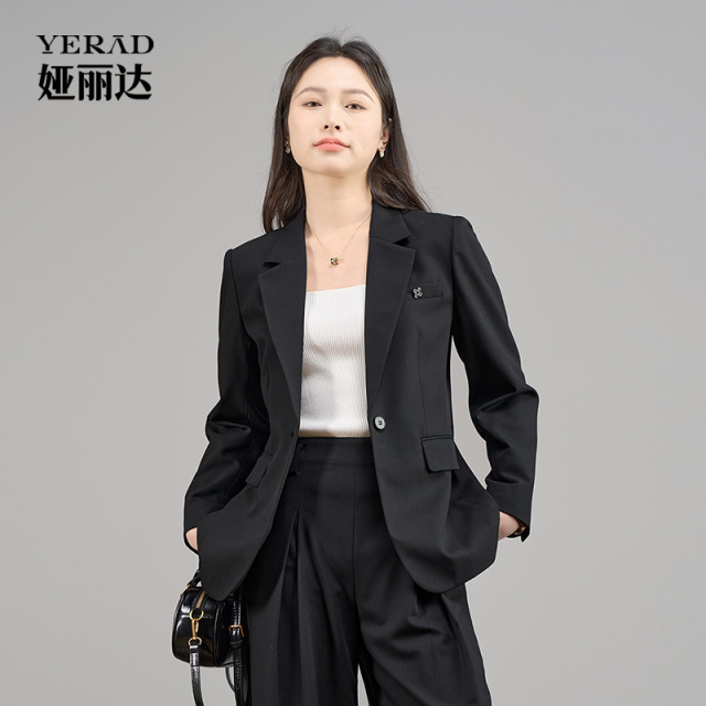 13348932.【娅丽达】简约通勤西装外套女高级感上衣小个子休闲西服