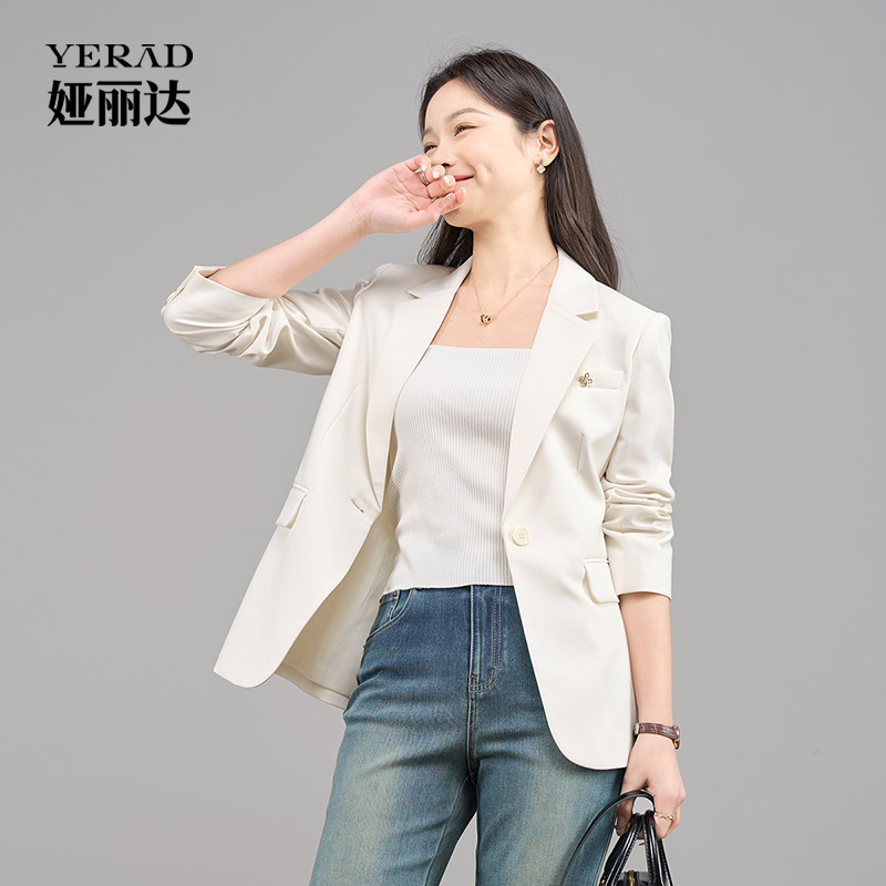 13348932.【娅丽达】简约通勤西装外套女高级感上衣小个子休闲西服