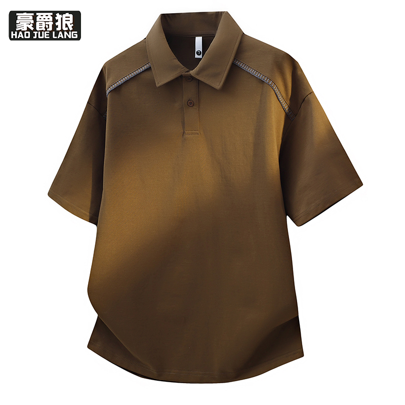 13353000.冰丝棉Polo衫短袖t恤男青少年学生舒适夏季新款透气凉感半袖上衣