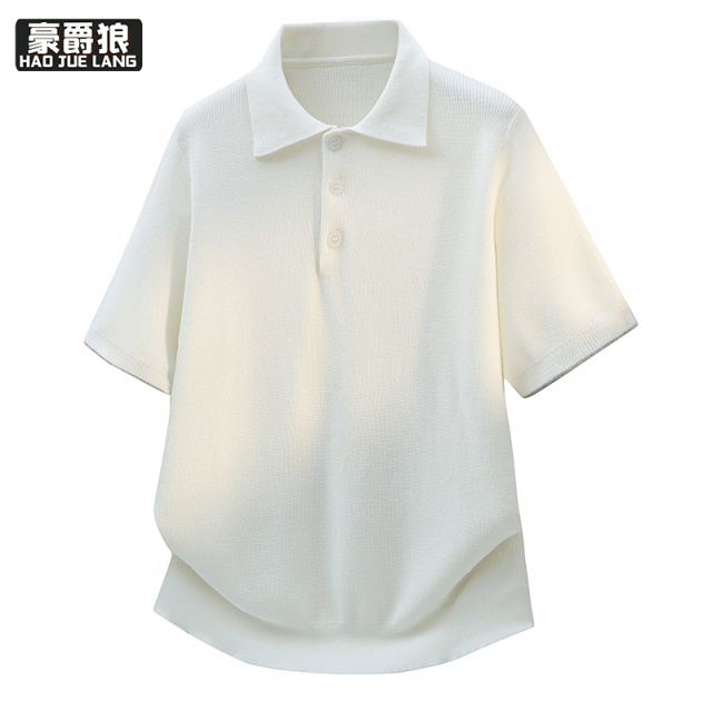 13352926.夏季短袖毛衣翻领Polo衫男士薄款夏装针织衫半袖青年上衣服潮