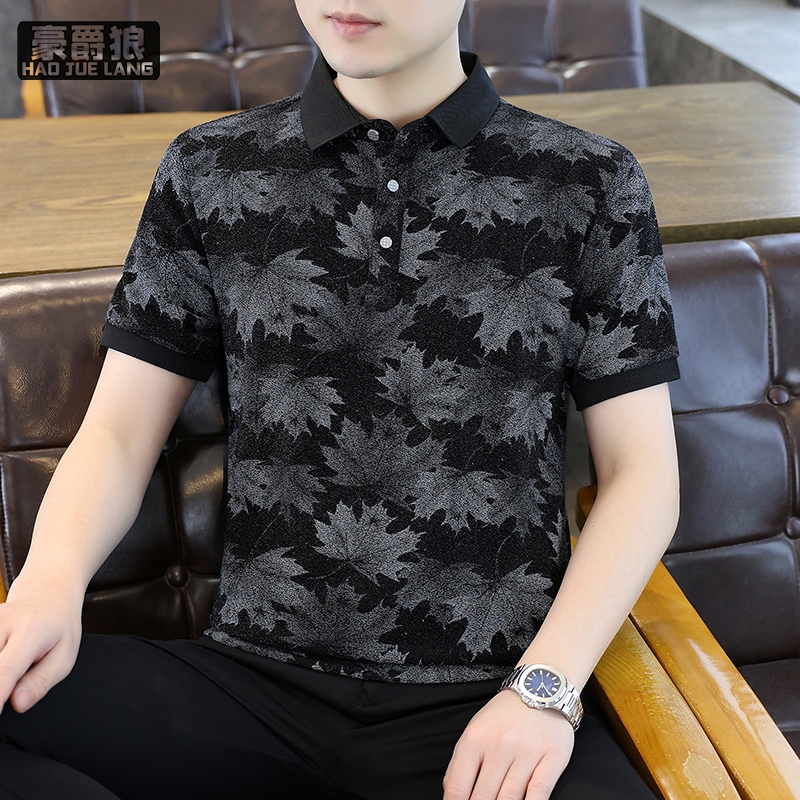 13352978.翻领POLO衫男短袖夏季冰丝薄款休闲透气轻奢高端潮流半袖T恤男装
