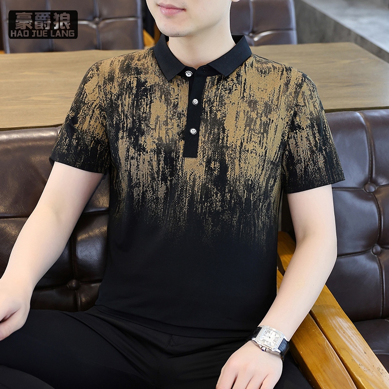 13352911.时尚夏季短袖POLO衫男士夏季新款潮流半袖翻领修身T恤衫休闲男装