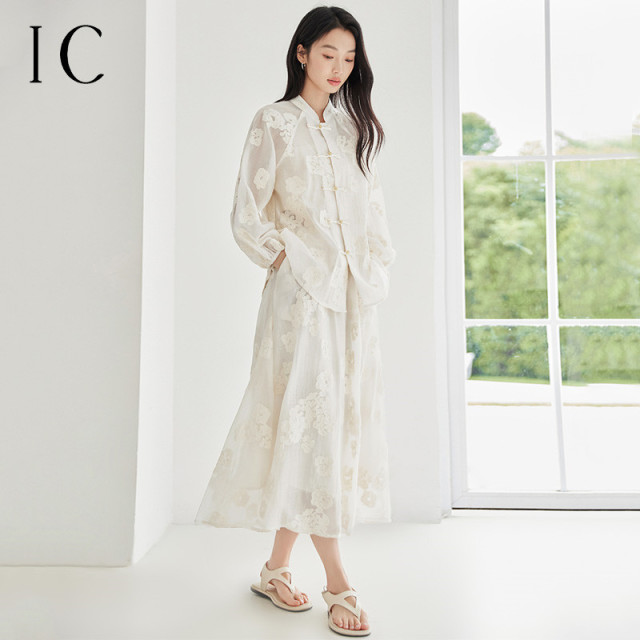 13357126.新中式优雅气质提花东方韵味套装女2025新款上衣半裙休闲两件套