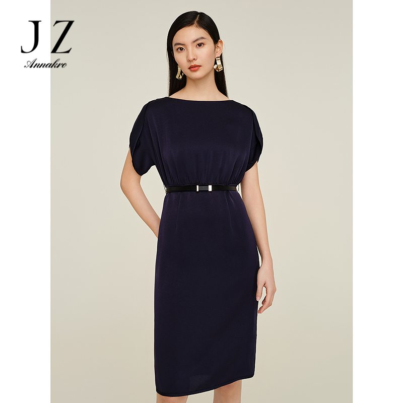 13357779.JUZUI玖姿高级感优雅三醋酸连衣裙女夏季新款JWDX50011