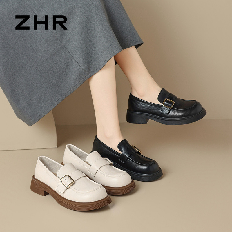 13355394.【ZHR则则】平底乐福鞋圆头套脚厚底女鞋[PU]