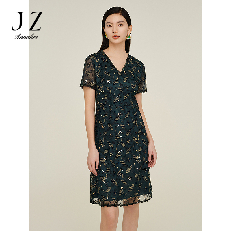 13357844.JUZUI玖姿成熟端庄洋气显白连衣裙女夏季新款JWDX50028