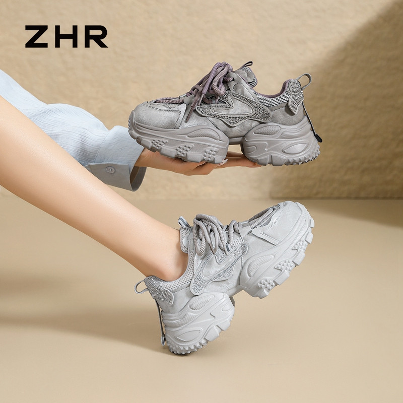 13355021.【ZHR则则】老爹鞋圆头系带厚底女鞋[猪皮软垫]