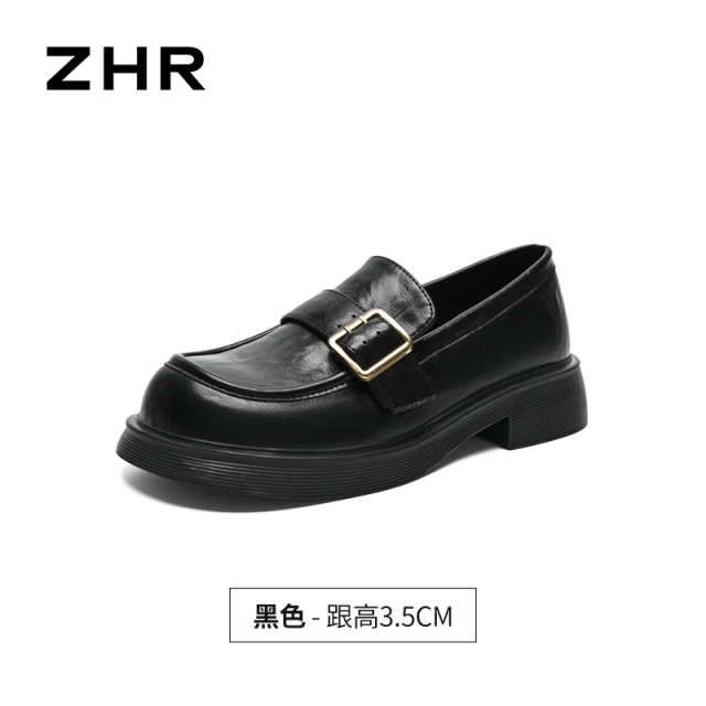 13355394.【ZHR则则】平底乐福鞋圆头套脚厚底女鞋[PU]