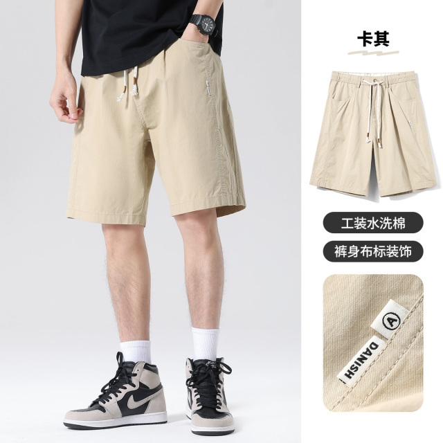 13363768.布衣传说 精梳水洗棉 夏季薄款休闲短裤男款宽松百搭五分裤中裤