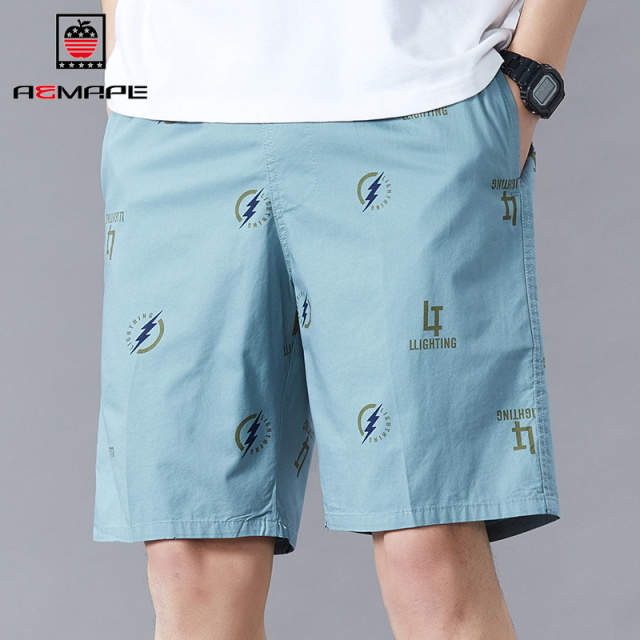 13365983.AEMAPE【纯棉】短裤男夏季休闲宽松五分裤青年舒适透气沙滩短裤
