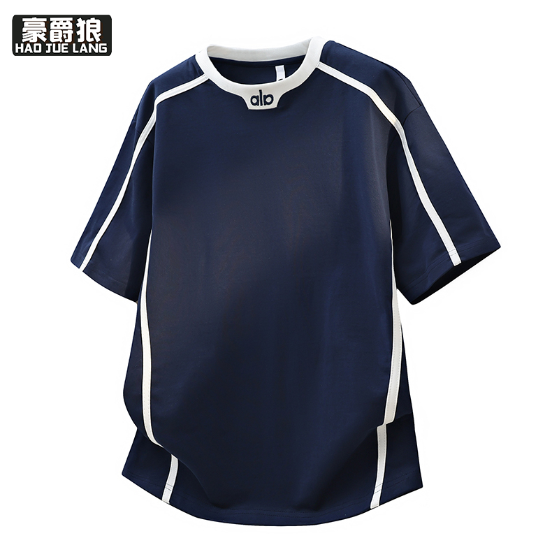 13368355.美式风凉感短袖男夏季新款潮牌宽松半袖衣服青少年宽松休闲T恤衫