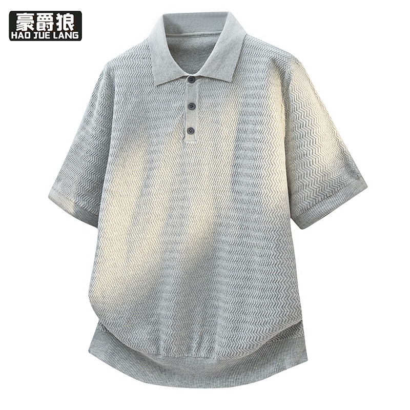 13368313.夏季老钱风翻领短袖polo衫男士针织t恤休闲商务半袖男冰麻上衣服