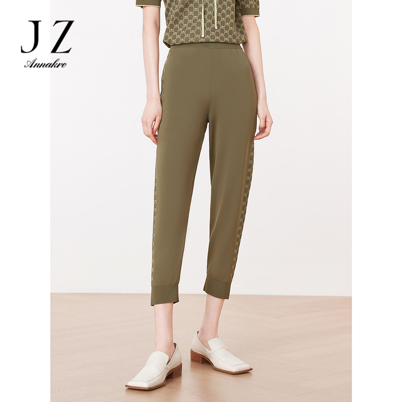 13369224.JZ玖姿商场同款轻运动风纯色针织束脚裤女夏季新款JWDX11117