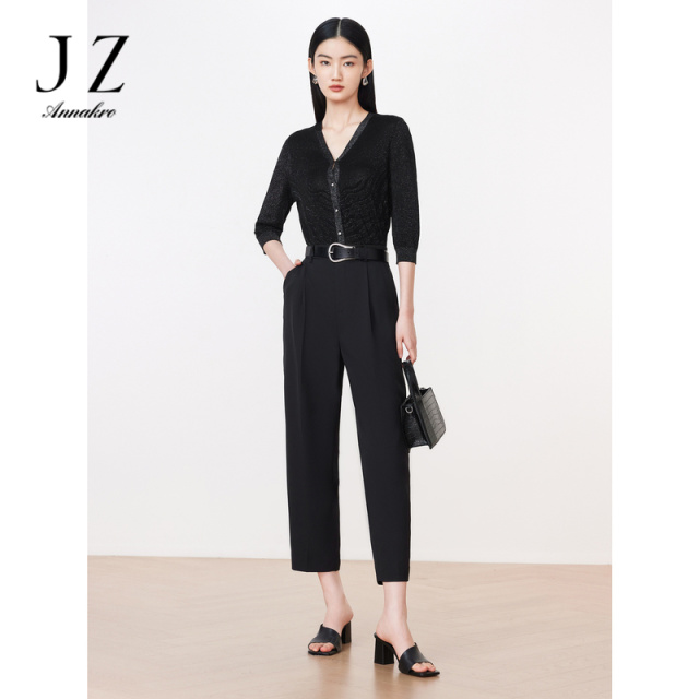 13369931.JZ玖姿商场同款洋气通勤OL纯色休闲西裤女夏季新款JWDX11111