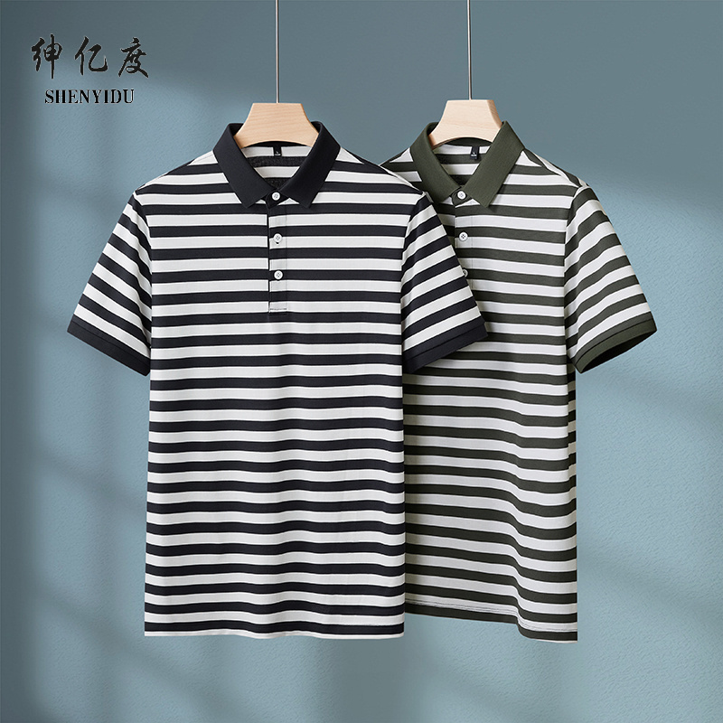 13389585.加肥加大码翻领春秋Polo衫男2026新款宽松休闲短袖T恤男3A