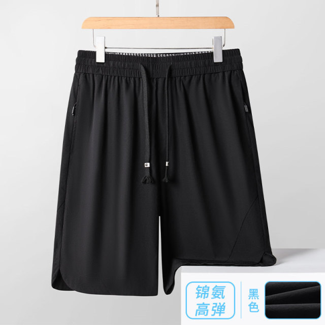 13381005.26年夏季薄款锦氨四弹力全松紧五分裤中青年男士高档时尚运动短裤