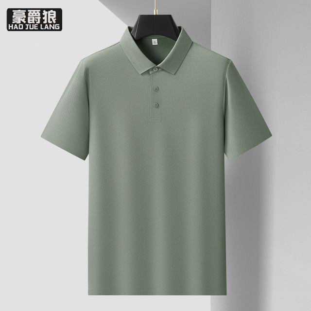 13405597.【大码男装】高端加肥冰丝POLO衫男短袖爸爸夏季宽松薄款大码T恤