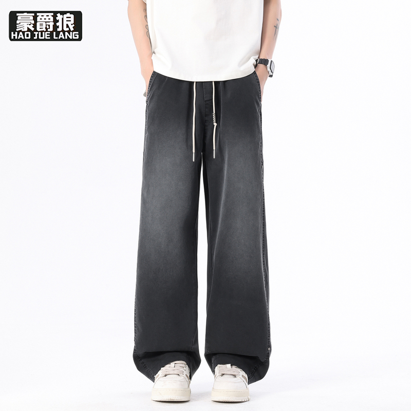 13405562.美式复古水洗休闲裤男夏季薄款莱赛尔天丝凉感裤子宽松直筒阔腿裤