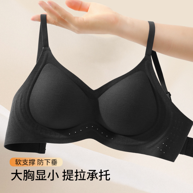 13408386.【双重提拉】无钢圈内衣女士隐形无痕提拉小胸聚拢大胸显小文胸罩