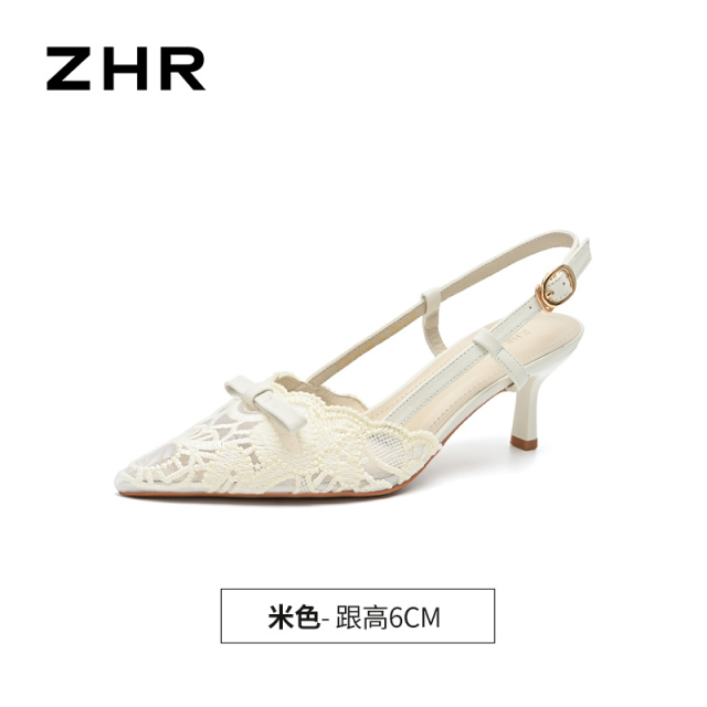 13680143.【ZHR则则】高跟凉鞋(细跟)尖头细跟女鞋[织物+PU]