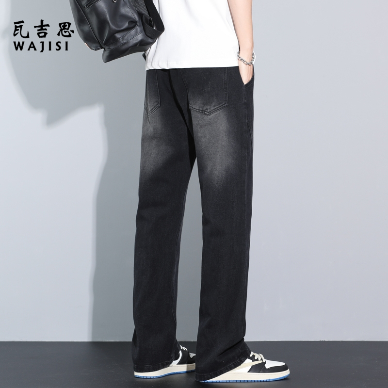13414579.新款牛仔裤男春秋季新款复古宽松直筒休闲裤美式潮牌弯刀裤子