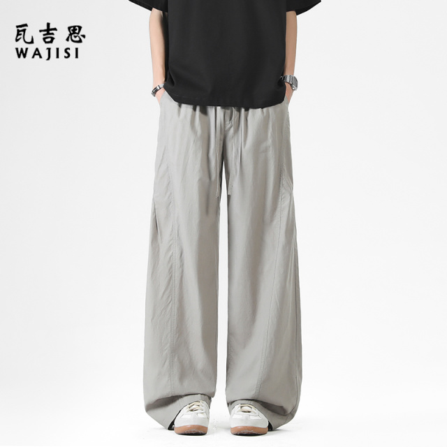 13414502.天丝棉莱赛尔休闲裤男夏季薄款舒适新款冰丝宽松直筒阔腿长裤