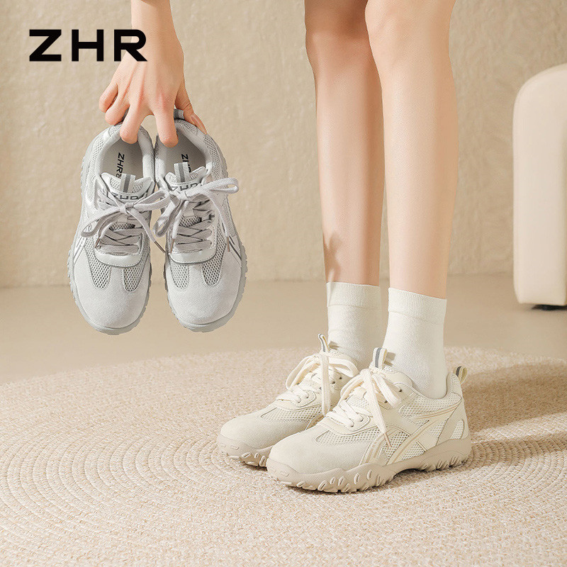 13758095.【ZHR则则】阿甘鞋圆头厚底女鞋[超纤+网布+头层猪皮]