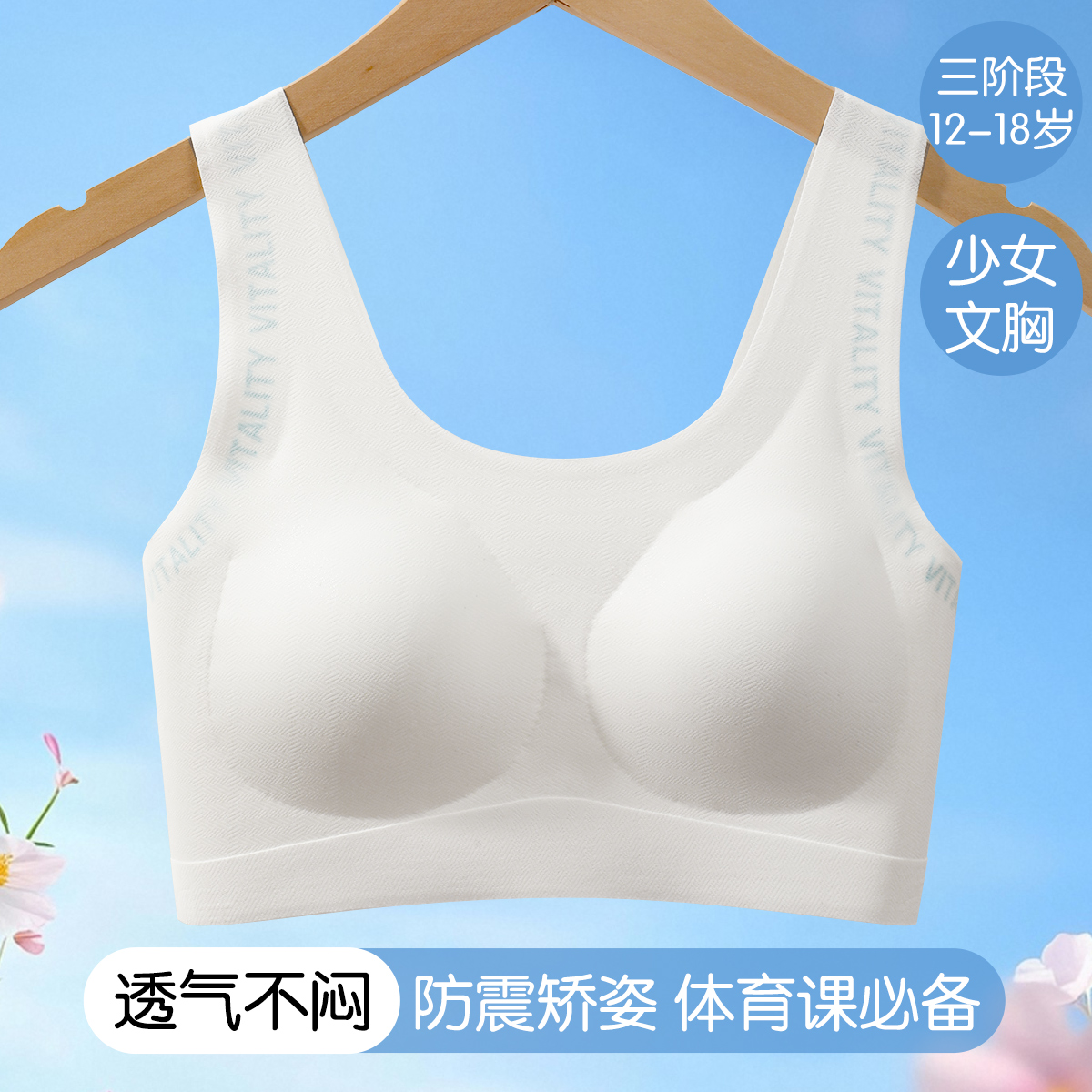 13417615.三阶段青春发育期初高中生少女运动内衣运动防震女孩文胸防驼背
