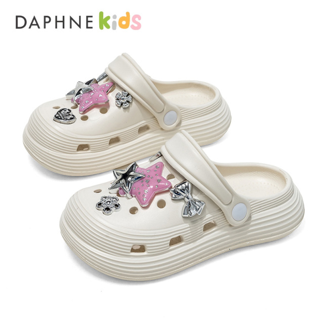 13415765.DAPHNE Kids达芙妮童鞋洞洞鞋夏季外穿防滑增高海边沙滩包头拖鞋