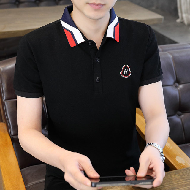 13419517.2026夏季品质Polo青少年潮流拼色休闲短袖男
