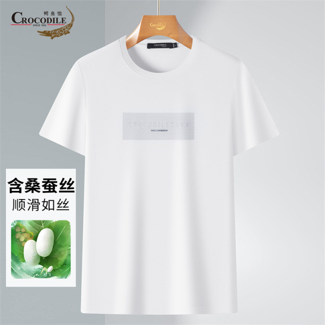 13431694.专柜断码【含桑蚕丝】夏季亲肤柔软舒适男式短袖T恤男