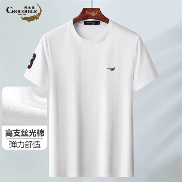 13430705.专柜断码夏季高支纱丝光拉架棉弹力舒适男式短袖t恤男