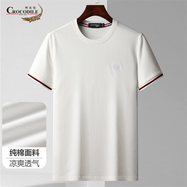 13430704.专柜断码夏季100%紧密棉平纹清爽透气圆领短袖t恤男