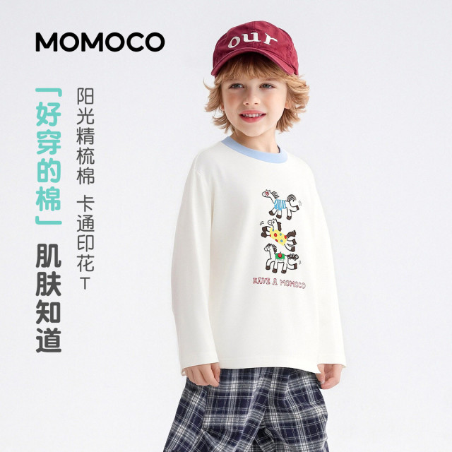 13431455.男童潮流T恤2026春季新品中大童卡通童趣印花撞色休闲百搭上衣78130235003
