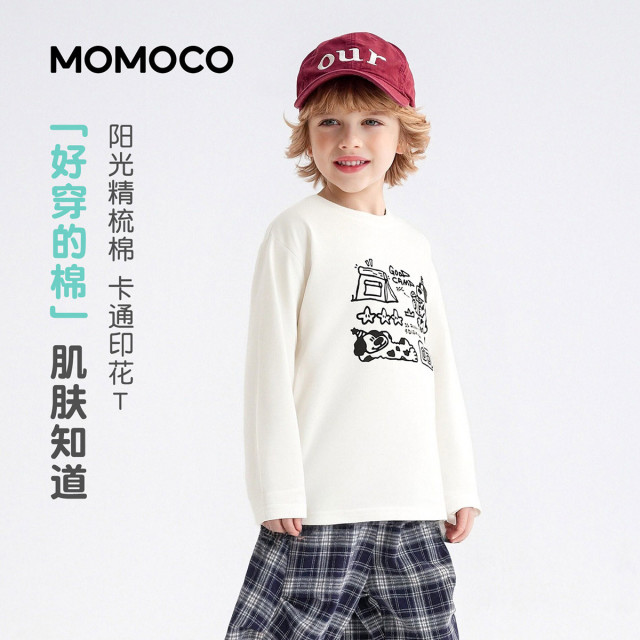 13431374.男童潮流T恤2026春季新品中大童卡通童趣印花休闲百搭撞色上衣78130235002